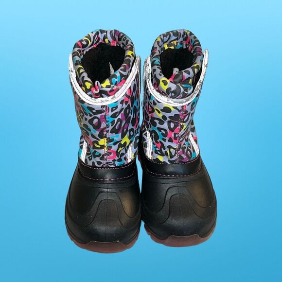 Toddler Members Mark MM Gray Heart Print Light Up Snow Boots Size 7/8 - Picture 3 of 9
